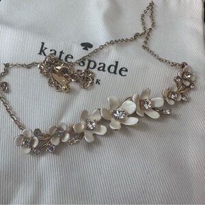 Kate Spade Gold and White Enamel Necklace